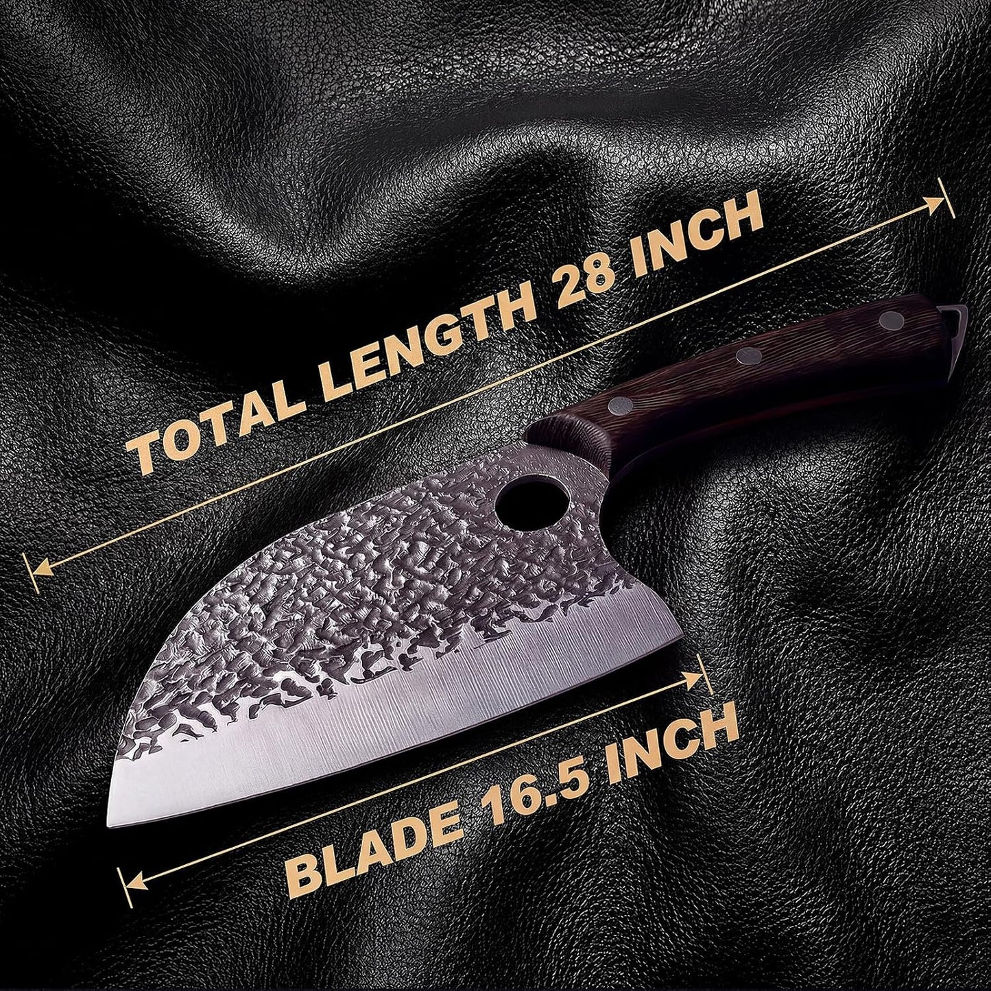 Butcher Knife, Hand Forged Serbian Chef Knife & Meat Cleaver & Viking Knife, Food Cutting Kitchen Knife for Home, Outdoor Cooking, Camping BBQ Gift for Men