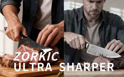 Butcher Knife, Hand Forged Serbian Chef Knife & Meat Cleaver & Viking Knife, Food Cutting Kitchen Knife for Home, Outdoor Cooking, Camping BBQ Gift for Men