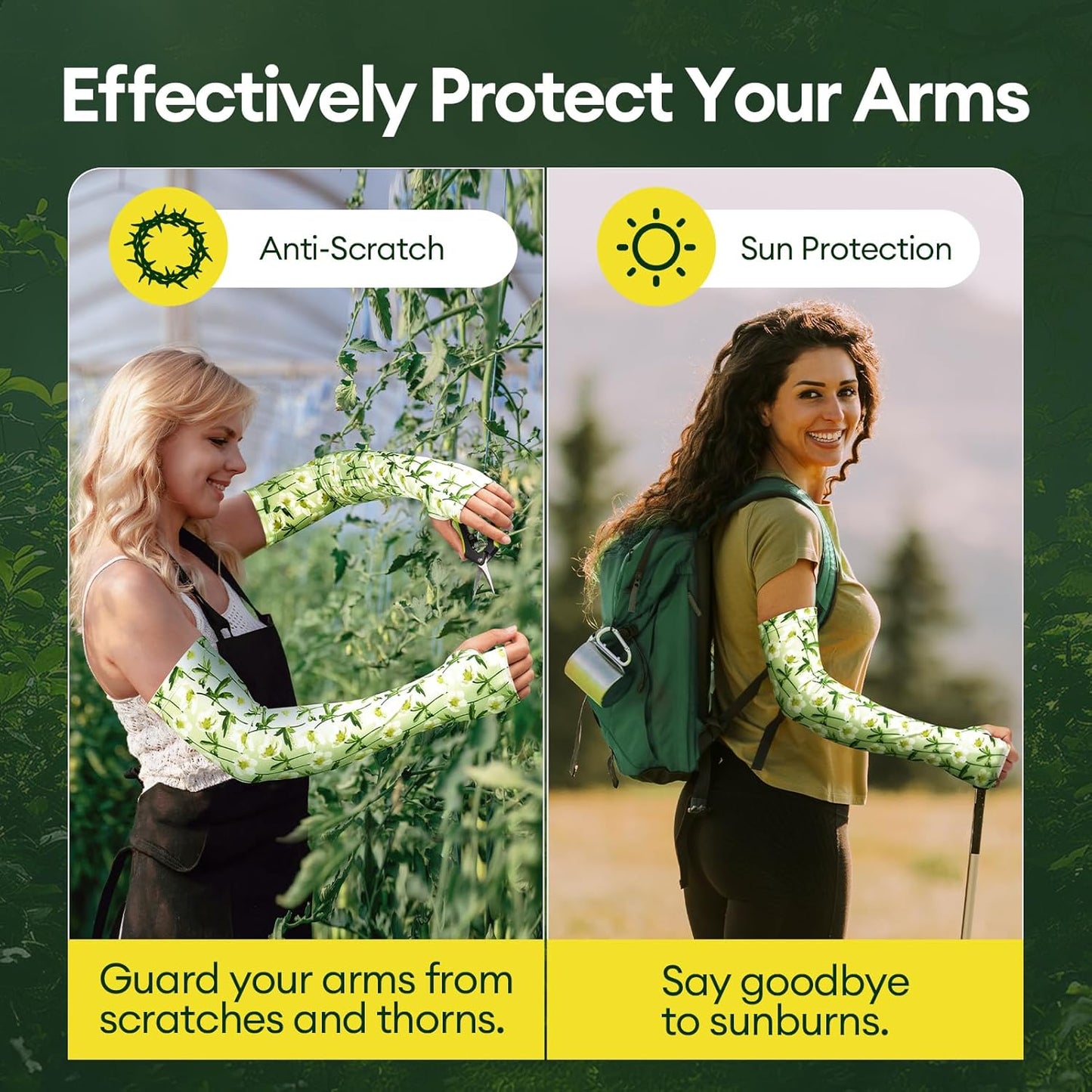 Gardening Sleeves Anti-Slip UV Protection Arm Sleeves Cooling Thorn Proof for Gardening Farming Outdoors