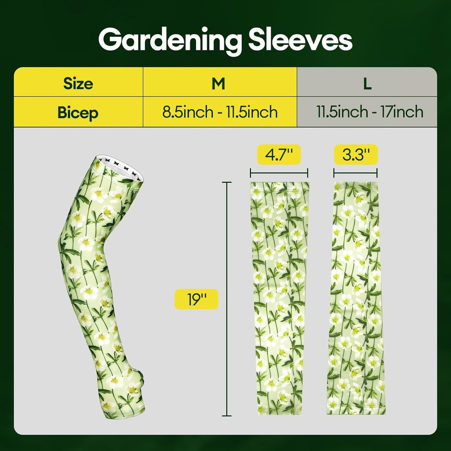 Gardening Sleeves Anti-Slip UV Protection Arm Sleeves Cooling Thorn Proof for Gardening Farming Outdoors