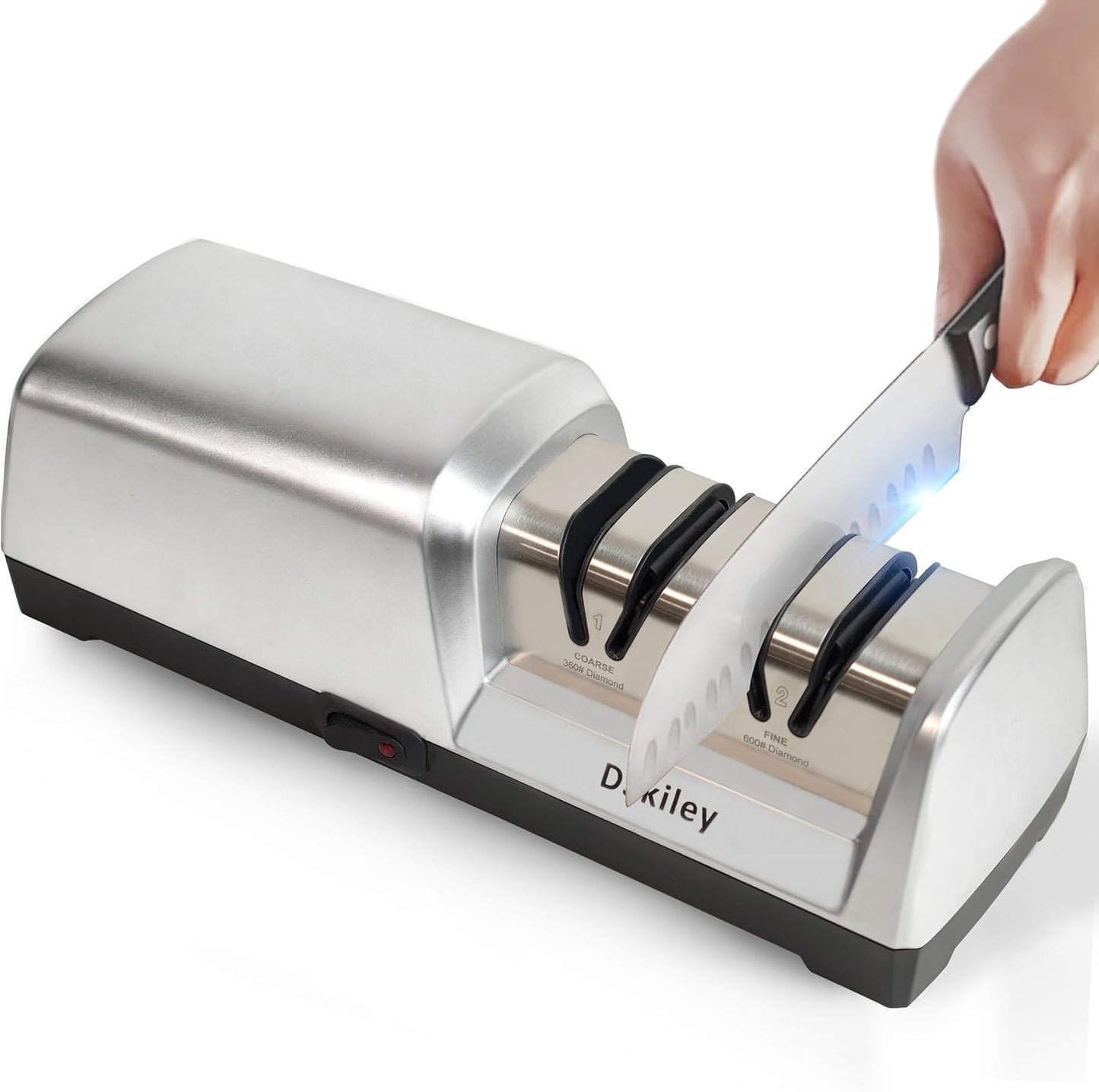 Electric Knife Sharpener for Kitchen – Professional 3-Stage 100% Diamond System with 20° Precision Angle, Fast Sharpening to Restore & Polish Chef Knives(Black)