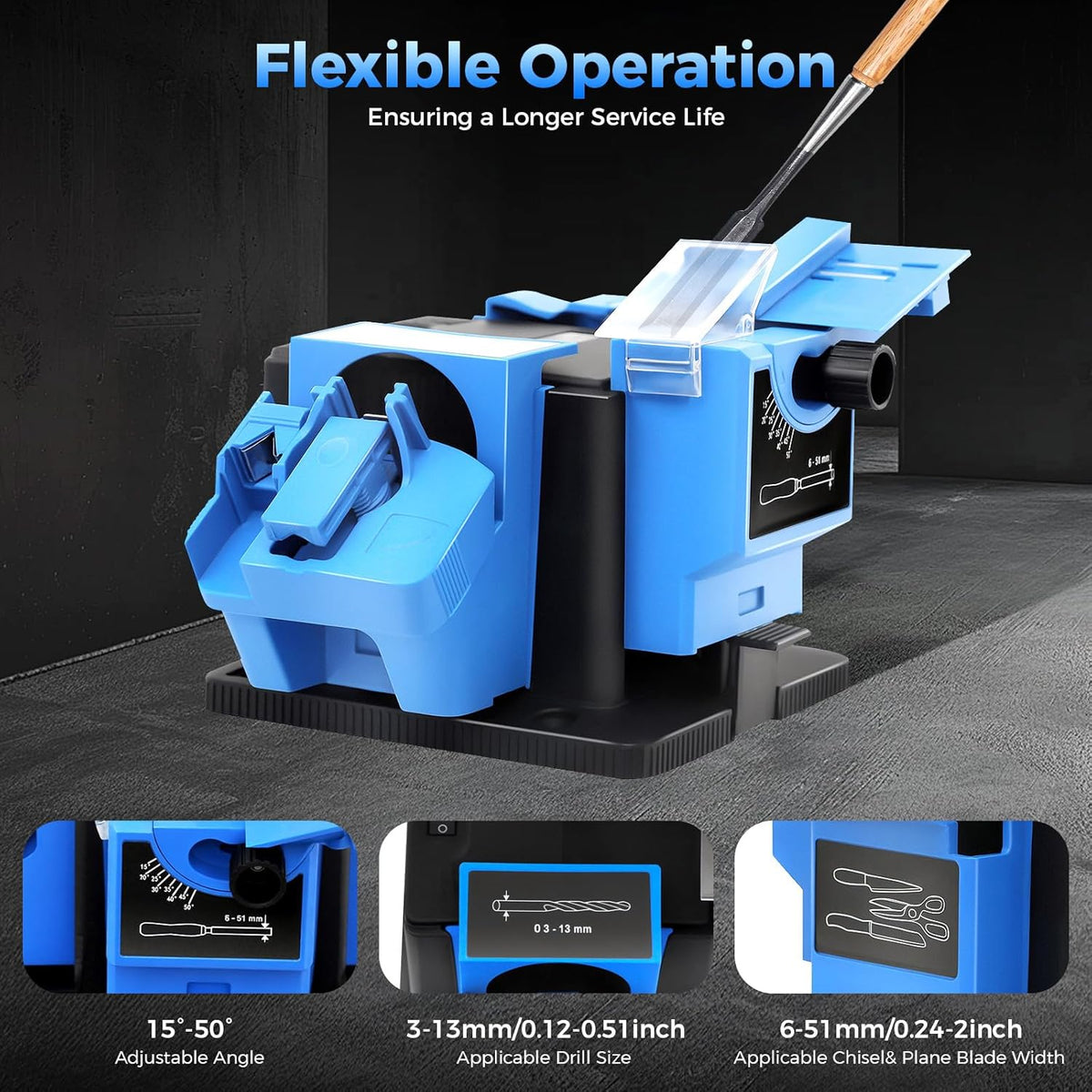 Electric Drill Bit Sharpener, 110V 96W Multifunctional Electric Sharpening Machine Household Cutter Knife Scissor Sharpener