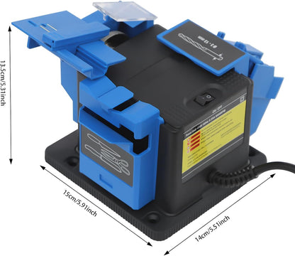 Multifunctional Electric Sharpener, 65W High Strength Drill Bit Grinding Machine Sharpening Machine with Four Anti-Slip Feet Knife,Scissor Sharpening Tool Applicable Drill 0.12-0.51inch (110V)
