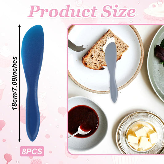 8PCs Plastic Butter Spreader, Multi Purpose Plastic Butter Spreader Knives, Kitchen Frosting Knives for Soft Cheese Butter Cream Icing, Sandwich Spreader Knife for Charcuterie Board