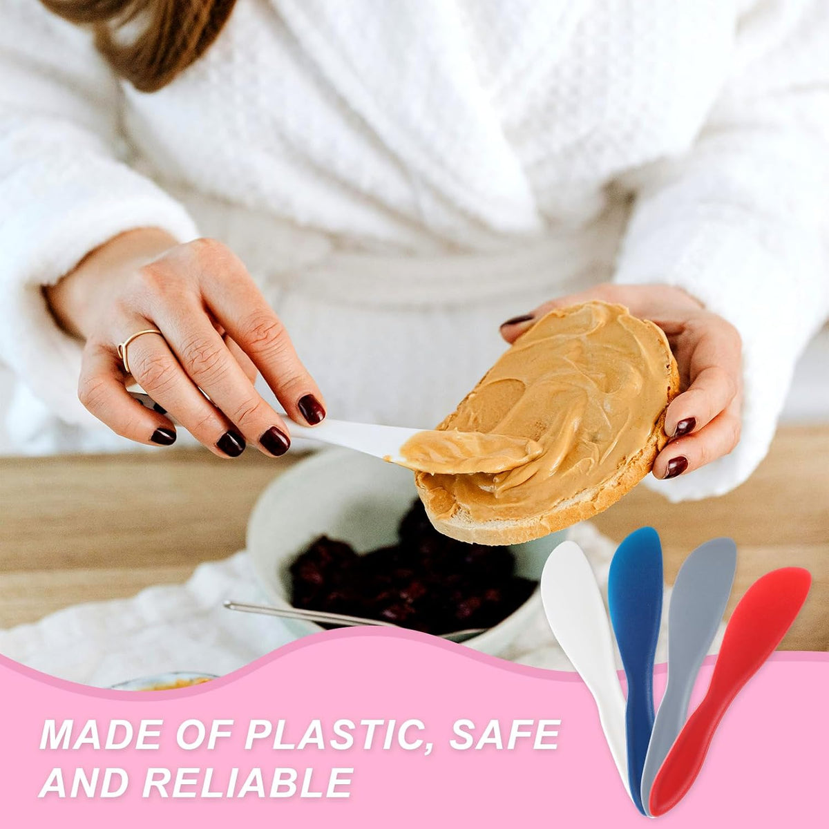 8PCs Plastic Butter Spreader, Multi Purpose Plastic Butter Spreader Knives, Kitchen Frosting Knives for Soft Cheese Butter Cream Icing, Sandwich Spreader Knife for Charcuterie Board