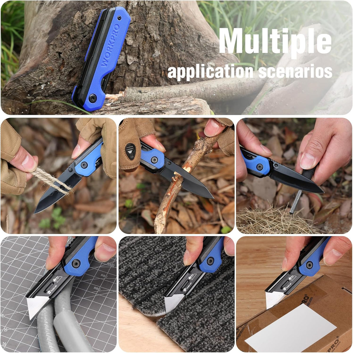 2-in-1 Folding Knife/Utility Knife, Wood Handle
