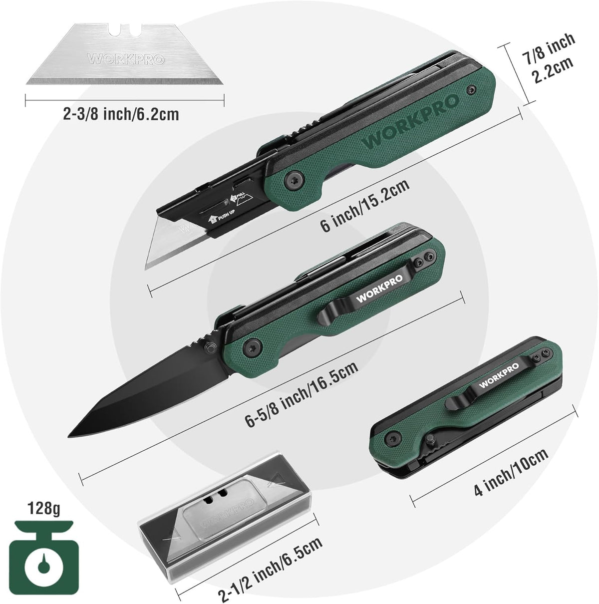 2-in-1 Folding Knife/Utility Knife, Wood Handle