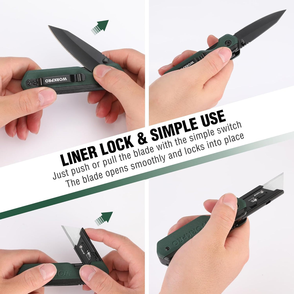 2-in-1 Folding Knife/Utility Knife, Wood Handle