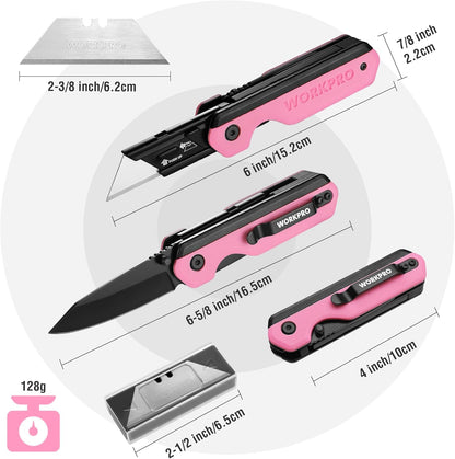 2-in-1 Folding Knife/Utility Knife, Wood Handle