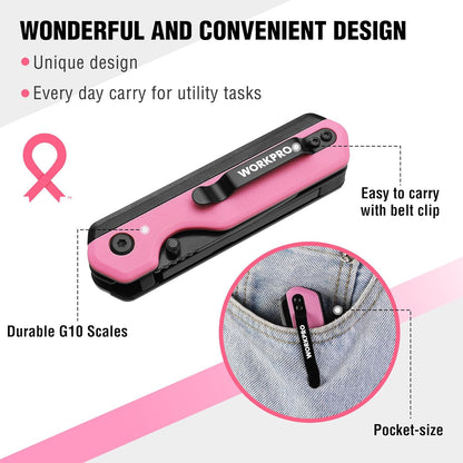 2-in-1 Folding Knife/Utility Knife, Wood Handle