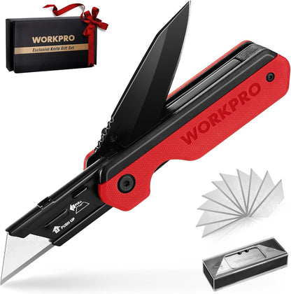 2-in-1 Folding Knife/Utility Knife, Wood Handle