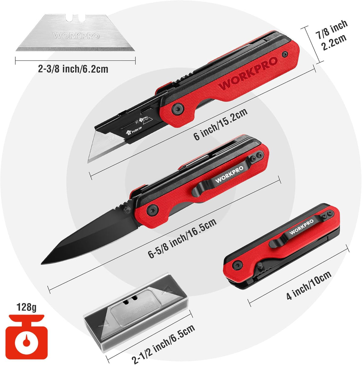2-in-1 Folding Knife/Utility Knife, Wood Handle