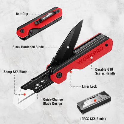2-in-1 Folding Knife/Utility Knife, Wood Handle
