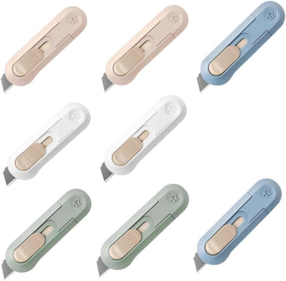 6 Pack Portable Box Cutter,Retractable Utility Knife, Multi-function Cute Box Cutters for Office, Home, Arts Crafts, Cartons, Cardboard, Paper,DIY