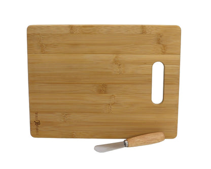 Charcuterie Board Gift Set – Bamboo Cutting Board, Three-Pepper Crackers, Italian Sausage, Wisconsin Cheese, Cheese Spread, and Knife – Wedding or Housewarming Gift