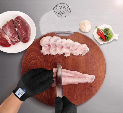 Cutting Gloves,3 Pairs Food Grade Level 5 Protection, Safety Kitchen Cut Gloves for Oyster Shucking, Fish Fillet Processing, Mandolin Slicing, Meat Cutting and Wood Carving(Gray-Large)