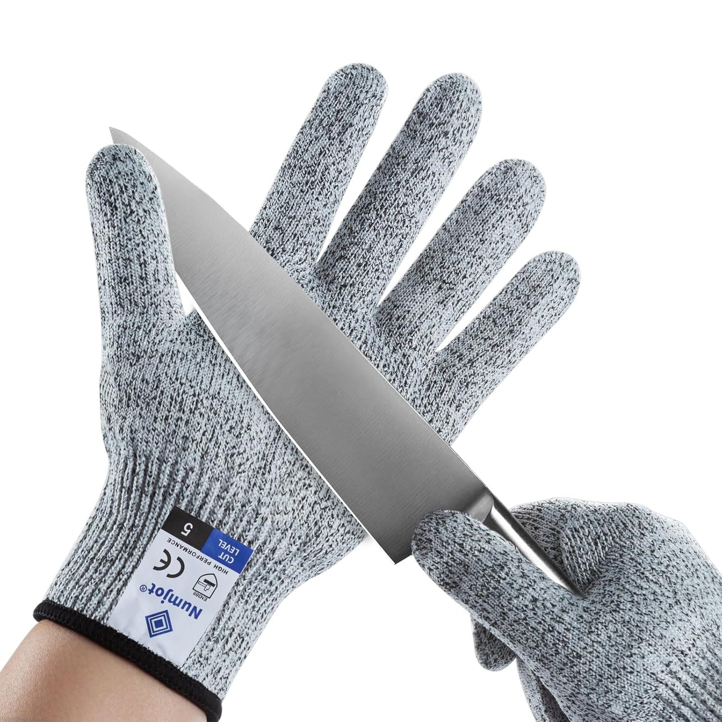 Cutting Gloves,3 Pairs Food Grade Level 5 Protection, Safety Kitchen Cut Gloves for Oyster Shucking, Fish Fillet Processing, Mandolin Slicing, Meat Cutting and Wood Carving(Gray-Large)