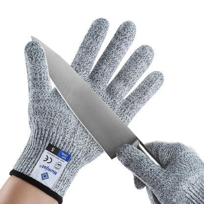 Cutting Gloves,3 Pairs Food Grade Level 5 Protection, Safety Kitchen Cut Gloves for Oyster Shucking, Fish Fillet Processing, Mandolin Slicing, Meat Cutting and Wood Carving(Gray-Large)
