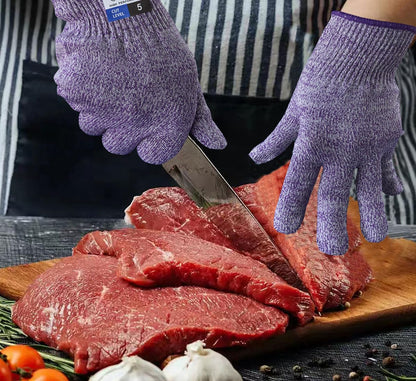 Cutting Gloves,3 Pairs Food Grade Level 5 Protection, Safety Kitchen Cut Gloves for Oyster Shucking, Fish Fillet Processing, Mandolin Slicing, Meat Cutting and Wood Carving(Gray-Large)