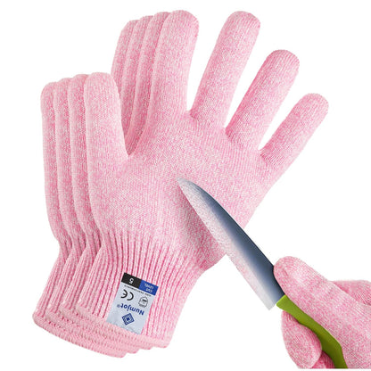 Cutting Gloves,3 Pairs Food Grade Level 5 Protection, Safety Kitchen Cut Gloves for Oyster Shucking, Fish Fillet Processing, Mandolin Slicing, Meat Cutting and Wood Carving(Gray-Large)