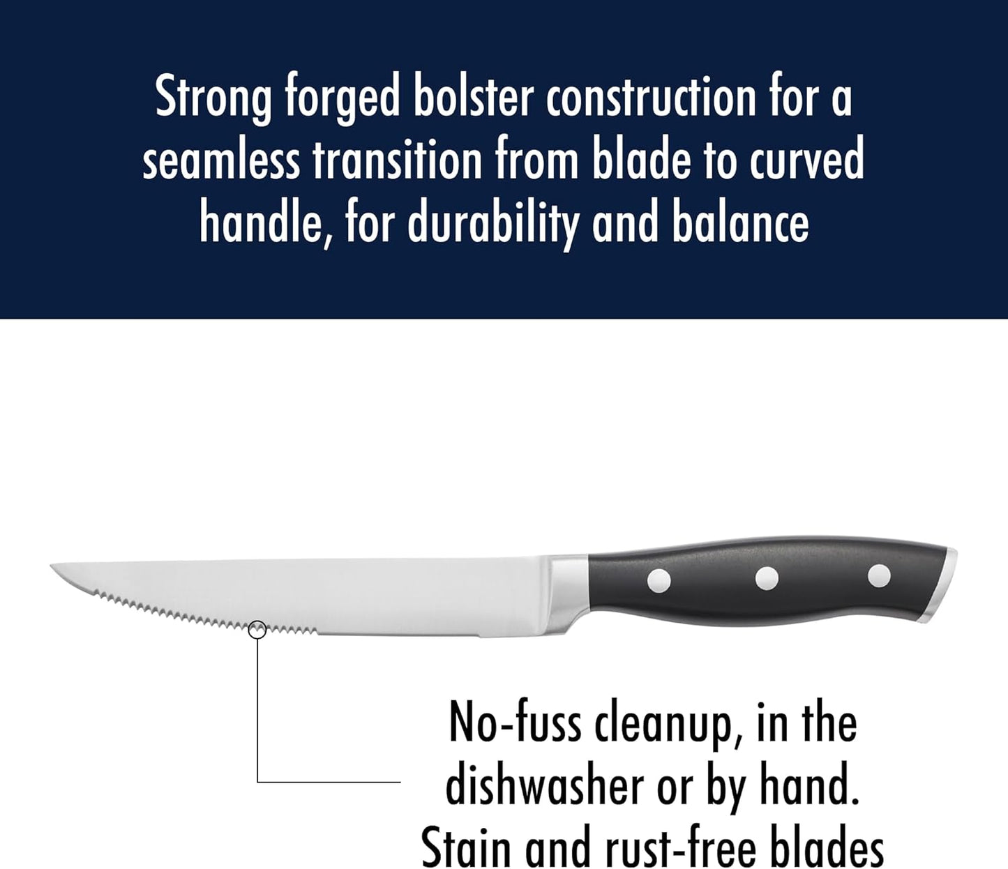 Forged Accent Razor-Sharp Steak Knife Set of 4, Red, German Engineered Knife Informed by over 100 Years of Mastery