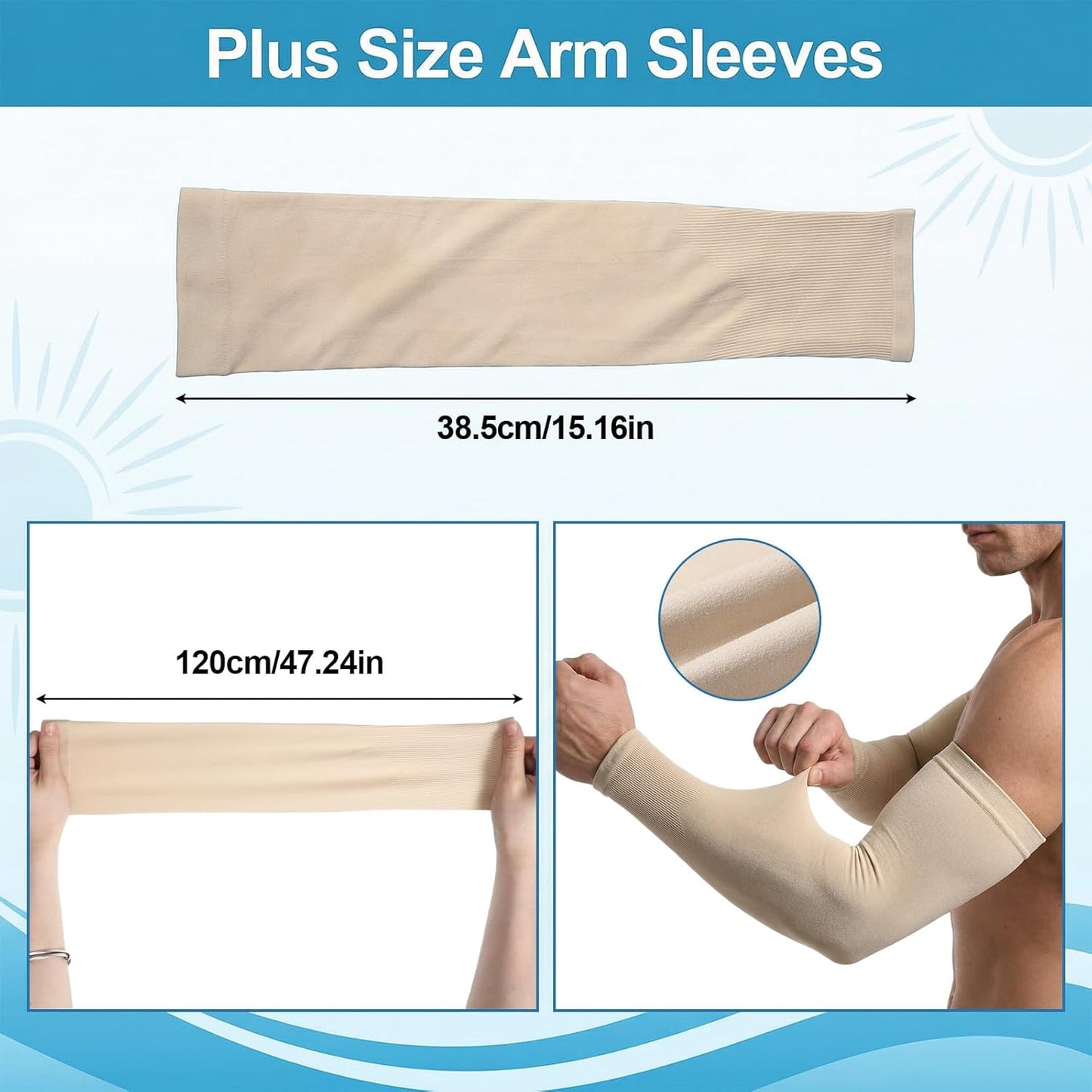 2 Pair Arm Covers for Women, UV Sleeves for Men, Cooling Sun Protection Sleeves, UPF 50 Arm Compression Sleeves Men,Compression Arm Sleeve for Outdoor Work, Sports, Men & Women