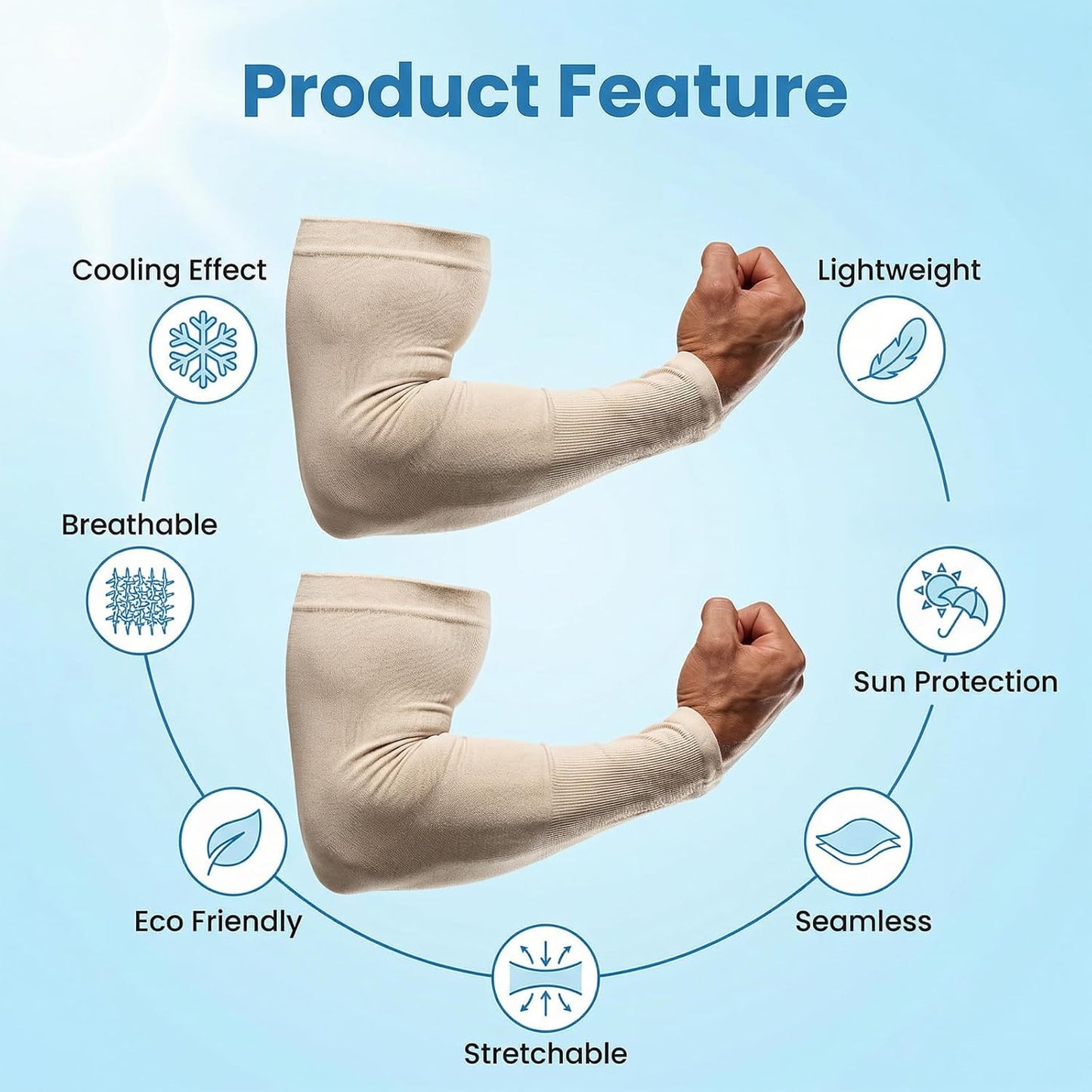 2 Pair Arm Covers for Women, UV Sleeves for Men, Cooling Sun Protection Sleeves, UPF 50 Arm Compression Sleeves Men,Compression Arm Sleeve for Outdoor Work, Sports, Men & Women