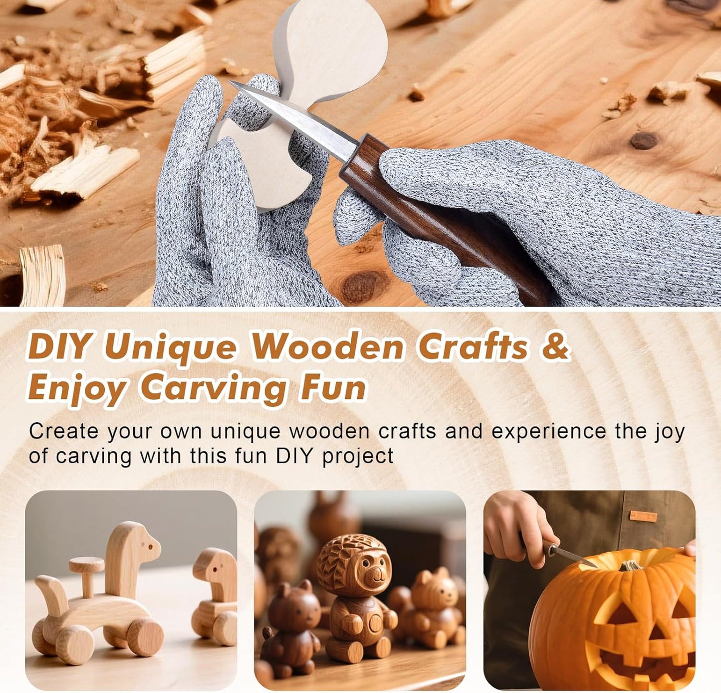 42pcs Wood Carving Tools Kit, Wood Whittling Knife Set for Beginners, Wood Carving Knife Set with 12 Basswood Blocks, Woodworking Kit DIY Hobbies for Adults Spoon Bowl Kuksa Cup