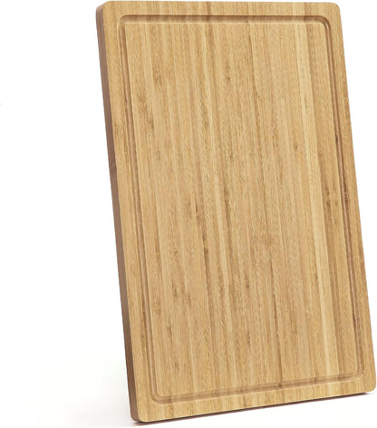 24" Bamboo Cutting Boards for Kitchen, Extra Large Wood Cutting Board with Deep Juice Groove and Handle, Over the Sink Chopping Board, Heavy Duty Butcher Block for Turkey, Meat, Vegetables, BBQ