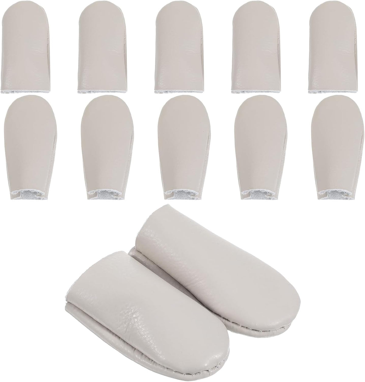 5 Pairs Needle Leather Thimbles for Hand Sewing, Leather Thimble, 2'',3’‘ Felting Finger Guards, Thin Leather Finger Guards, Professional Thimbles for Hand Quilting Craft