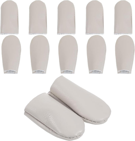 5 Pairs Needle Leather Thimbles for Hand Sewing, Leather Thimble, 2'',3’‘ Felting Finger Guards, Thin Leather Finger Guards, Professional Thimbles for Hand Quilting Craft