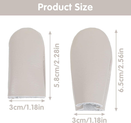 5 Pairs Needle Leather Thimbles for Hand Sewing, Leather Thimble, 2'',3’‘ Felting Finger Guards, Thin Leather Finger Guards, Professional Thimbles for Hand Quilting Craft