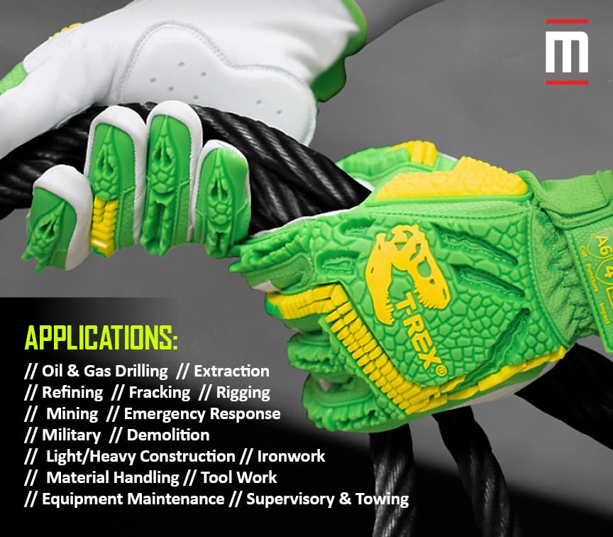 Magid T-REX TRX743 A6 Impact Gloves, Goatskin, 1 Pair, Size 9/Large