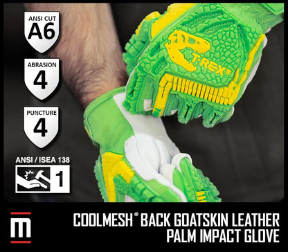 Magid T-REX TRX743 A6 Impact Gloves, Goatskin, 1 Pair, Size 9/Large
