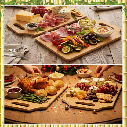 12 Pcs Bamboo Wooden Cutting Board with Handle, 12x9 Inch Hanging Charcuterie Boards Bulk Unfinished Plain Blanks Laser Engraving for Engraving Housewarming Gifts Mother's Day Baby Shower