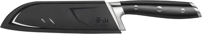 Cangshan ALPS Series 502742 German Steel Forged 7-inch Santoku Knife with Sheath, Black