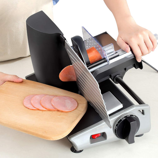 Professional Series Meat Slicer, Cuts Meat, Cheese, Bread, Fruit & Vegetables, Adjustable Slice Thickness, Stainless Steel Blade, Safe Non-Slip Feet, For Home Use, Easy To Clean