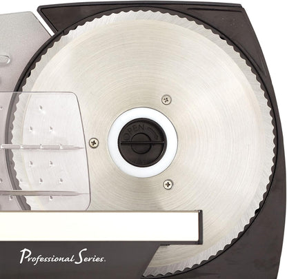 Professional Series Meat Slicer, Cuts Meat, Cheese, Bread, Fruit & Vegetables, Adjustable Slice Thickness, Stainless Steel Blade, Safe Non-Slip Feet, For Home Use, Easy To Clean