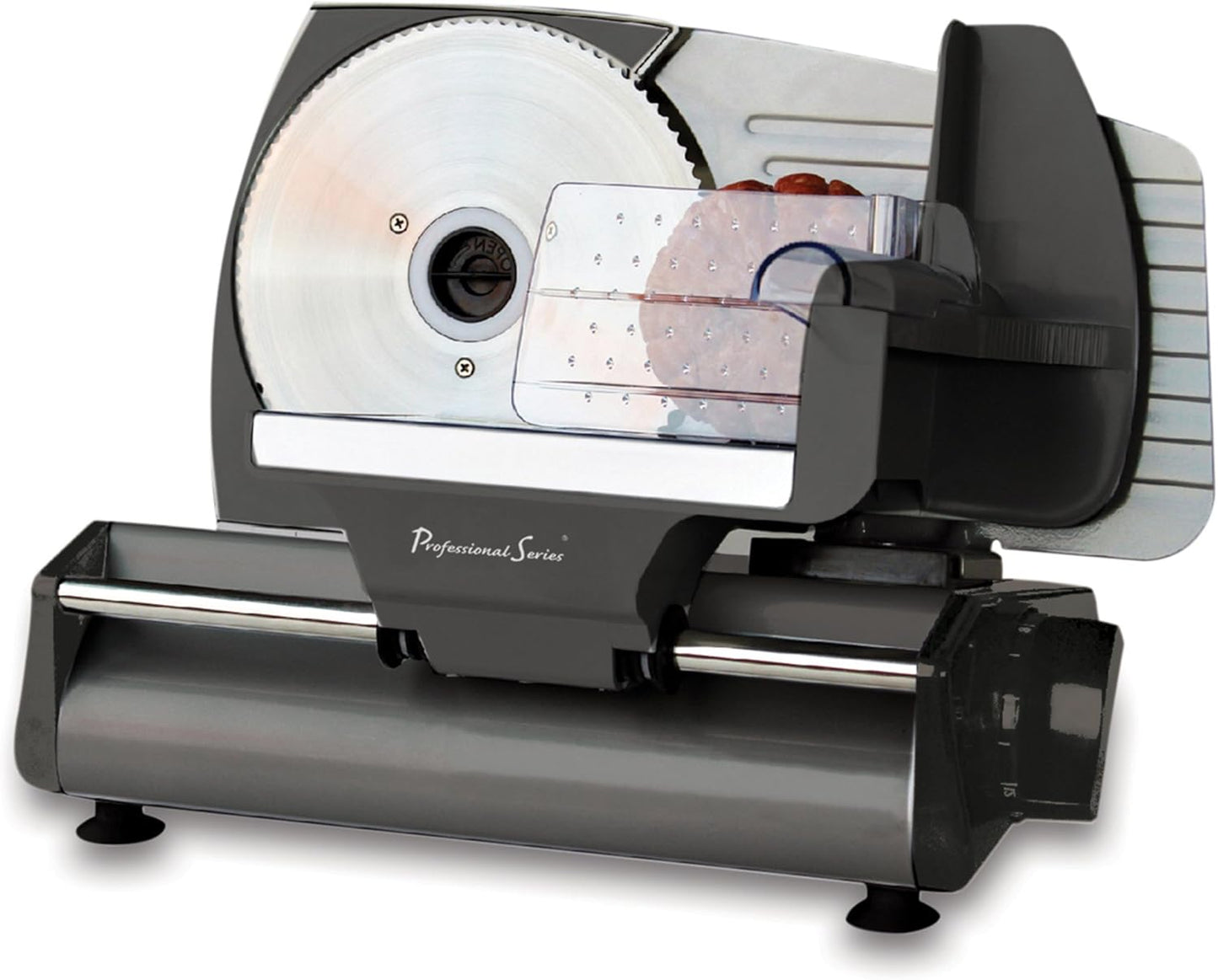 Professional Series Meat Slicer, Cuts Meat, Cheese, Bread, Fruit & Vegetables, Adjustable Slice Thickness, Stainless Steel Blade, Safe Non-Slip Feet, For Home Use, Easy To Clean