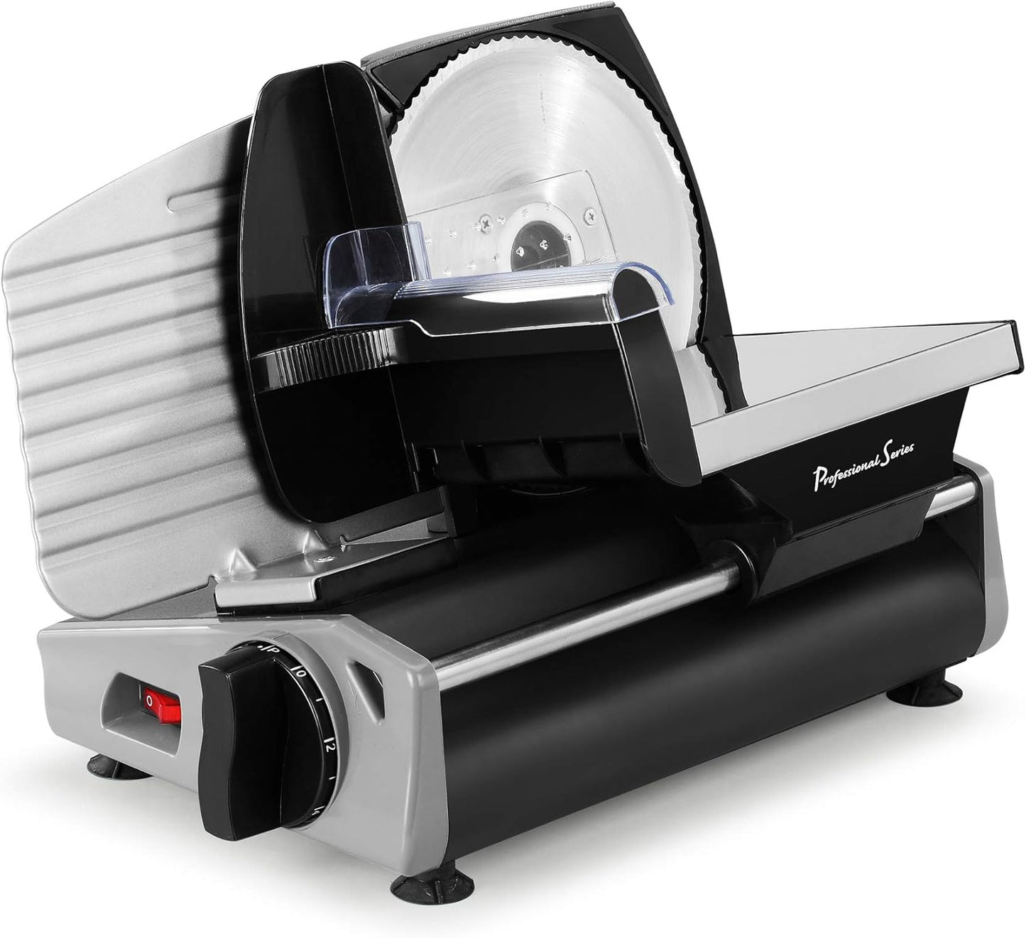 Professional Series Meat Slicer, Cuts Meat, Cheese, Bread, Fruit & Vegetables, Adjustable Slice Thickness, Stainless Steel Blade, Safe Non-Slip Feet, For Home Use, Easy To Clean