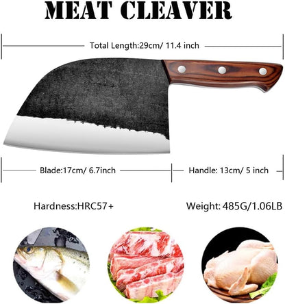 Slicing Carving Knife 12 inch Brisket Knife Outdoor Meat Cleaver Kitchen Knife Chef Knives Multipurpose Grilling Camping Cooking Knife BBQ Tool