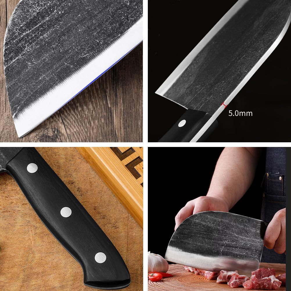 Slicing Carving Knife 12 inch Brisket Knife Outdoor Meat Cleaver Kitchen Knife Chef Knives Multipurpose Grilling Camping Cooking Knife BBQ Tool