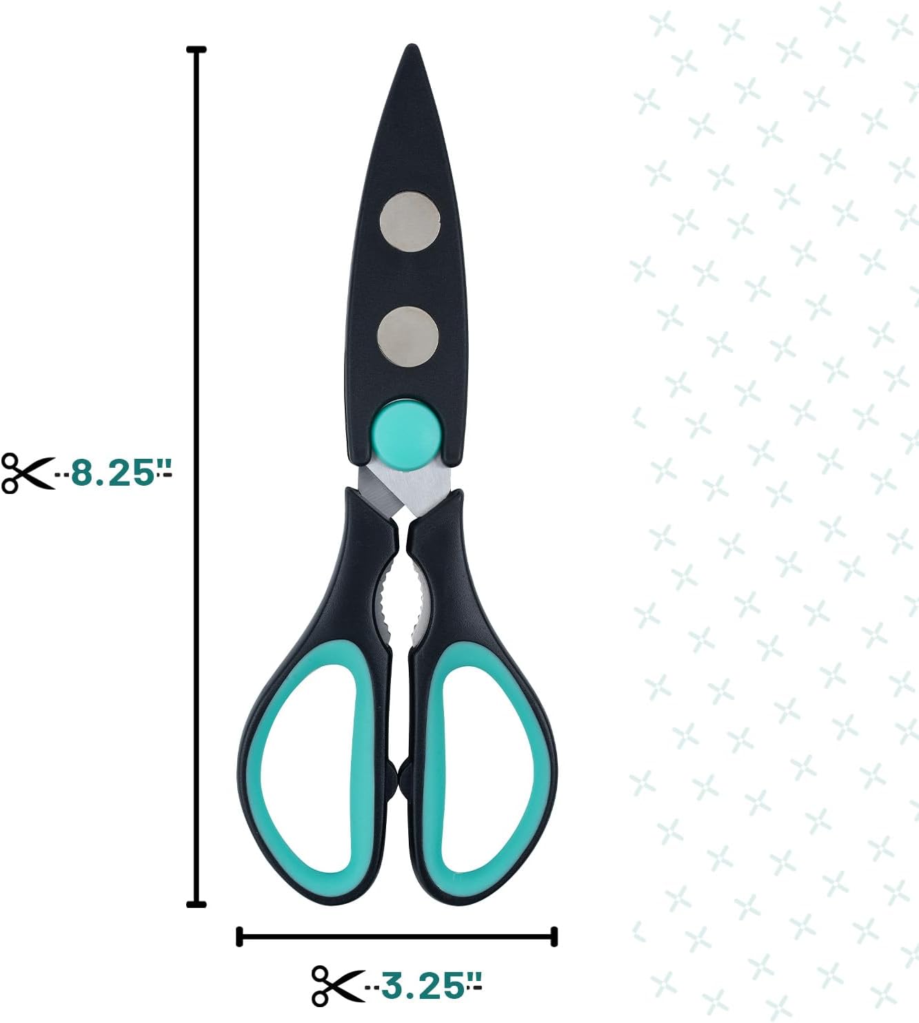 All Purpose Kitchen Shears with Protective Sheath, 8 Inch | Dishwasher Safe, Stainless Steel Food Scissors with Micro-Serrated Blades, Soft Grip Comfort Handle