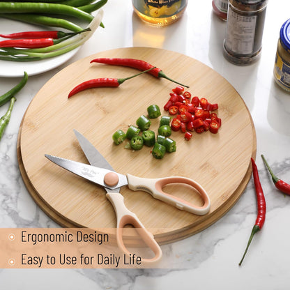 All Purpose Kitchen Shears with Protective Sheath, 8 Inch | Dishwasher Safe, Stainless Steel Food Scissors with Micro-Serrated Blades, Soft Grip Comfort Handle