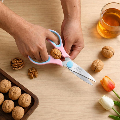 All Purpose Kitchen Shears with Protective Sheath, 8 Inch | Dishwasher Safe, Stainless Steel Food Scissors with Micro-Serrated Blades, Soft Grip Comfort Handle