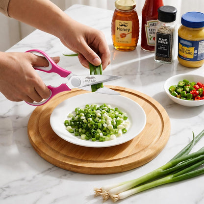 All Purpose Kitchen Shears with Protective Sheath, 8 Inch | Dishwasher Safe, Stainless Steel Food Scissors with Micro-Serrated Blades, Soft Grip Comfort Handle