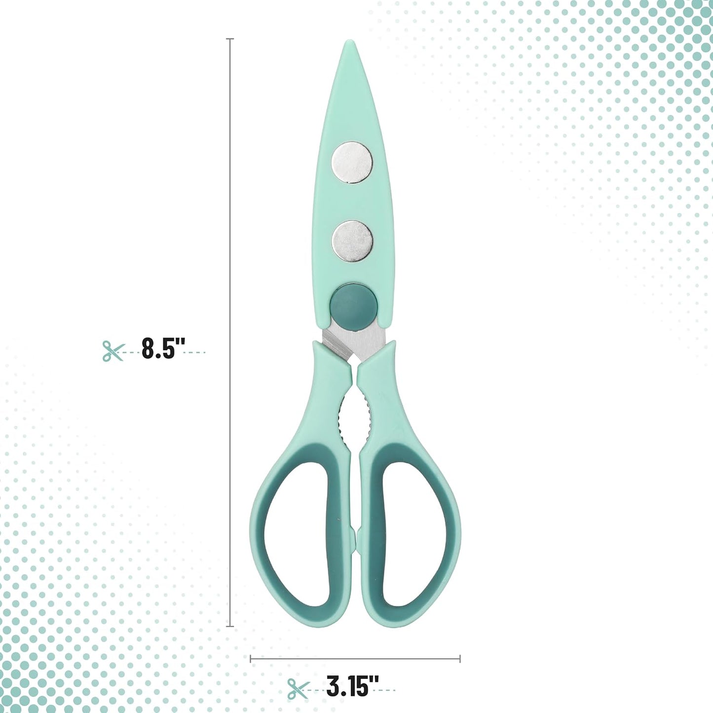 All Purpose Kitchen Shears with Protective Sheath, 8 Inch | Dishwasher Safe, Stainless Steel Food Scissors with Micro-Serrated Blades, Soft Grip Comfort Handle