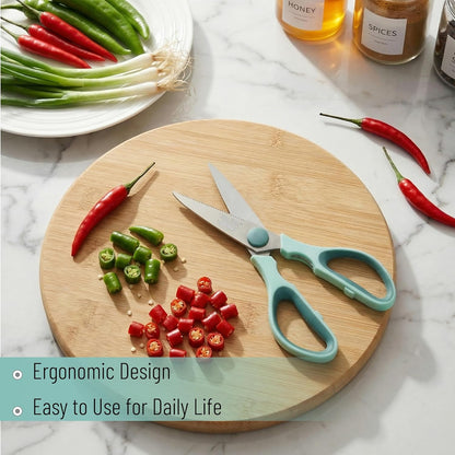 All Purpose Kitchen Shears with Protective Sheath, 8 Inch | Dishwasher Safe, Stainless Steel Food Scissors with Micro-Serrated Blades, Soft Grip Comfort Handle
