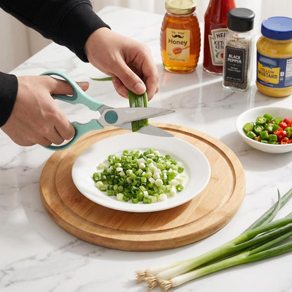 All Purpose Kitchen Shears with Protective Sheath, 8 Inch | Dishwasher Safe, Stainless Steel Food Scissors with Micro-Serrated Blades, Soft Grip Comfort Handle