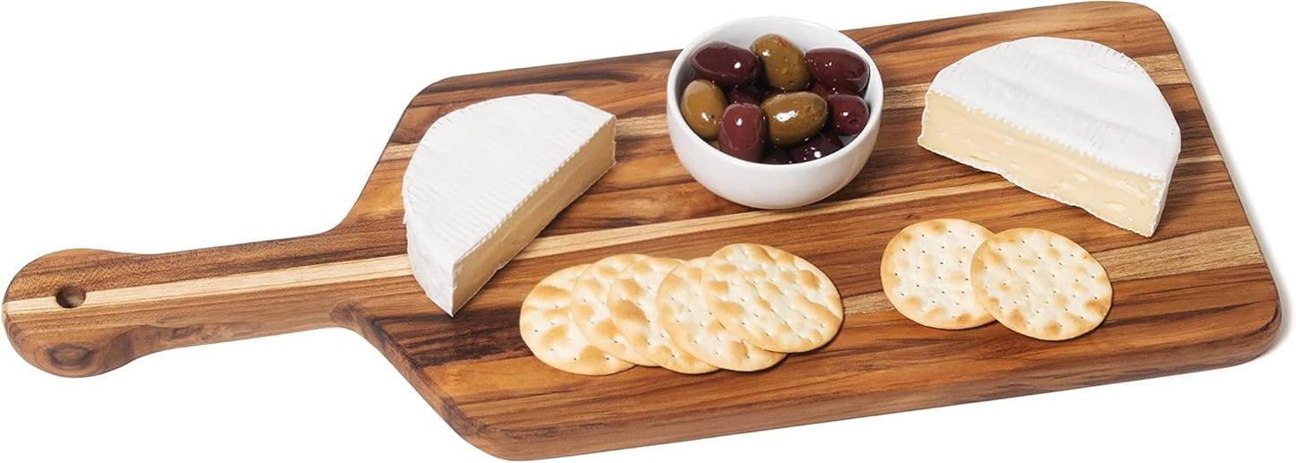 7215 Teak Wood Edge Grain Kitchen Cutting and Serving Board, Small, 12" x 9" x 5/8"